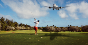 Plane over Golf Course