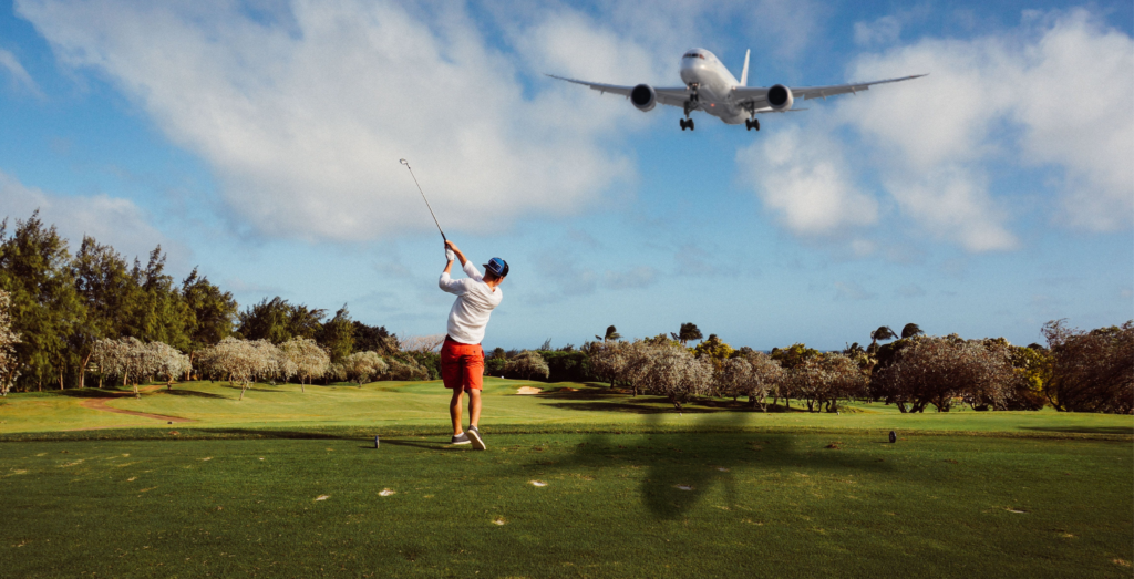 Plane over Golf Course