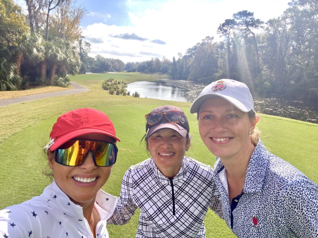 Fanny Chase of CHASEGOLF Travel with clients on the course