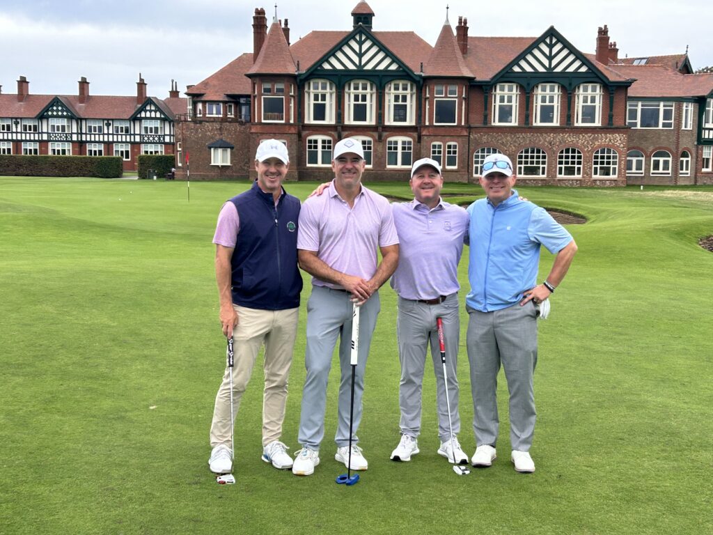Epic Golf Travel fourball in front of the clubhouse at Royal Lytham & St Annes
